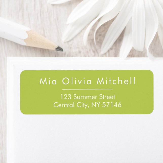Etiqueta Trendy Soft Chartreuse Minimal Address Labels (Insitu)
