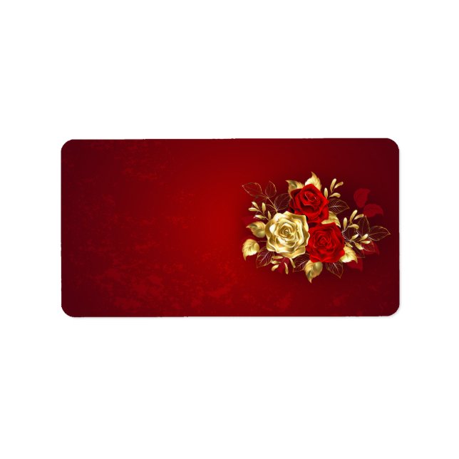 Etiqueta Três Rosas de joalharia (Frente)