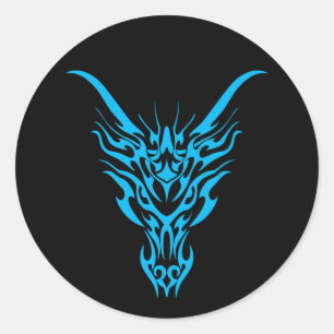 Etiqueta tribal azul do dragão