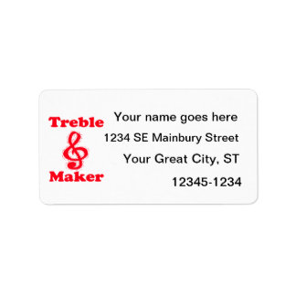 Etiqueta trible make clef red music design
