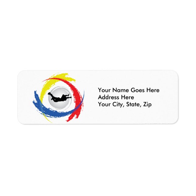Etiqueta Tricolor Emblem Skydiving (Frente)