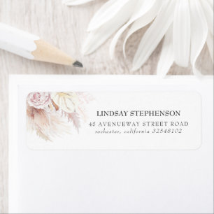 Etiqueta Trituros e Flores-Rosa com Pampas