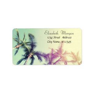 Etiqueta Tropicais legal, palmas