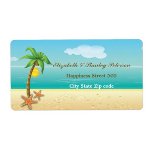 Etiqueta tropical do casamento de praia da