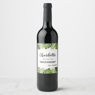 Etiqueta tropical do vinho da proposta da dama de
