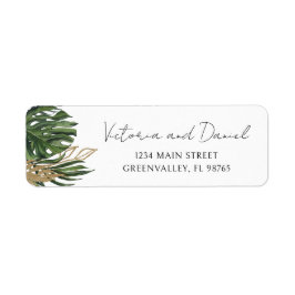 Etiqueta Tropical Greenery Botanical Boho Return Address