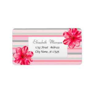 Etiqueta Tropical Moderna, Hibiscus Stripe