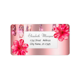Etiqueta Tropical Moderno, Hibisco, Pingos