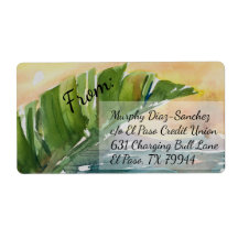 Tropical Palm Leaf Beach Scense Shipping