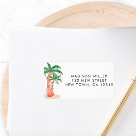 Etiqueta Tropical Palm Trees Return Address 