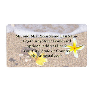 Etiqueta Tropical Plumeria Beach