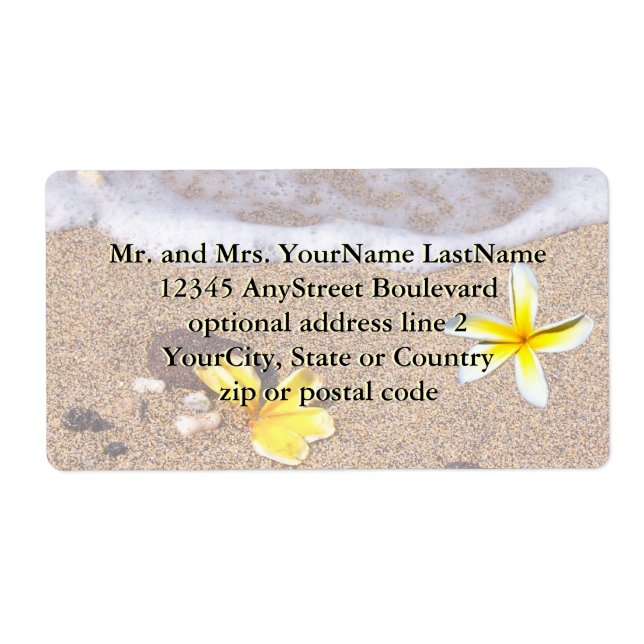 Etiqueta Tropical Plumeria Beach (Frente)