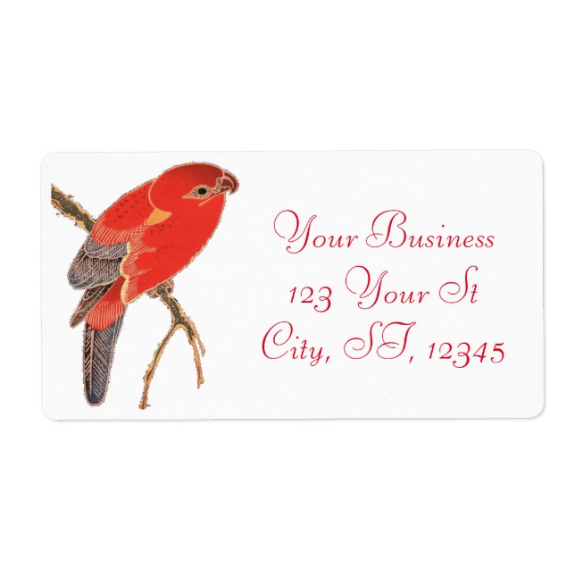 Etiqueta Tropical Red Parrot Thunder_Cove (Frente)