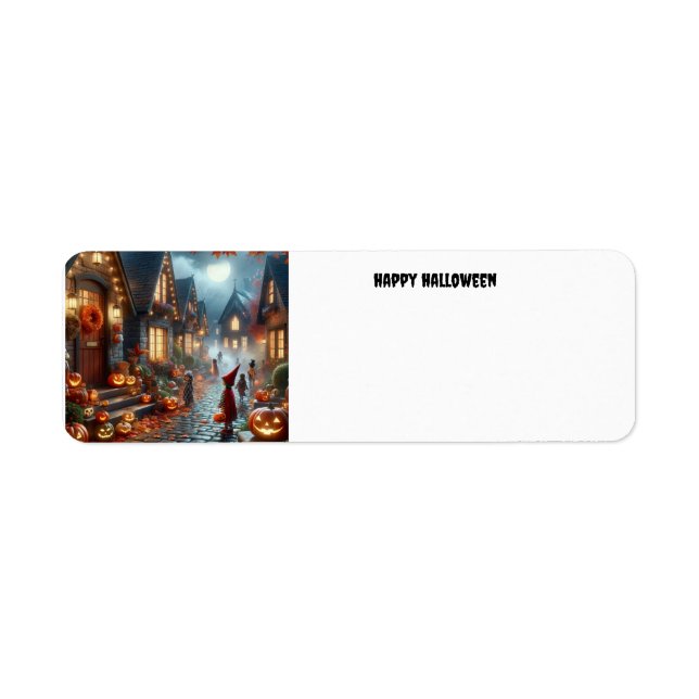 Etiqueta Truque de Dia das Bruxas ou crianças (Frente)