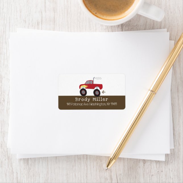 Etiqueta Truque monstro vermelho personalizado (Insitu)