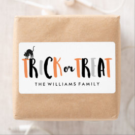 Etiqueta Truque ou tratamento de Dia das Bruxas