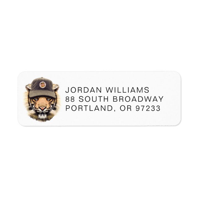 Etiqueta Tuger surfando | Adicione seu nome (Frente)