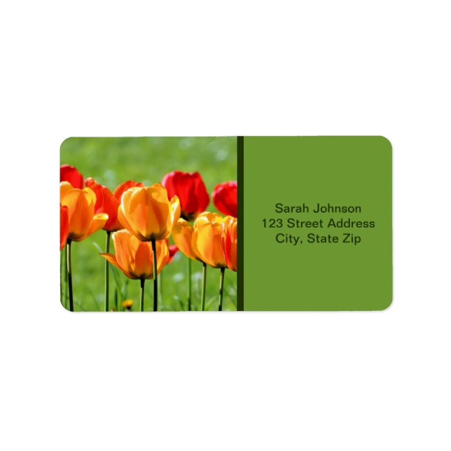 Etiqueta Tulipas Amarelas e Vermelhas (Frente)