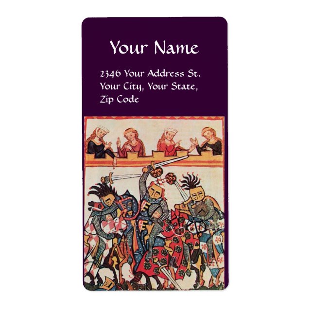 ETIQUETA TURNAÇÃO MEDIEVAL, LUTA CONTRA KNIGHTS E DAMSELS (Frente)