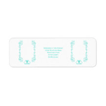 Turquoise Bells Scrollwork Endereço de Devolução