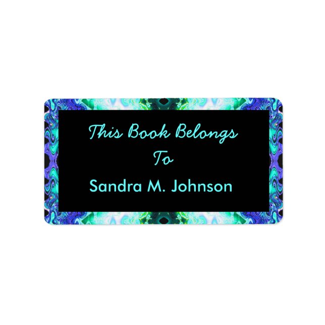 Etiqueta Turquoise Blue Bookplate (Frente)