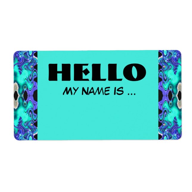Etiqueta Turquoise Blue name crachá (Frente)