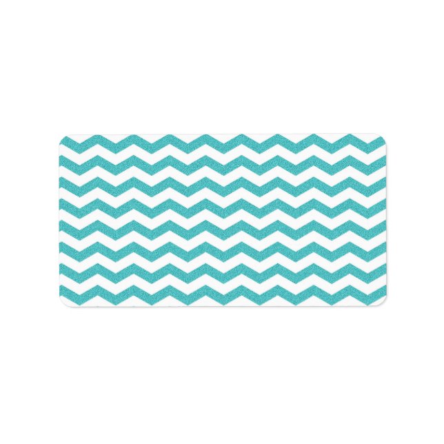Etiqueta Turquoise chevron zig zag texturizado padrão (Frente)