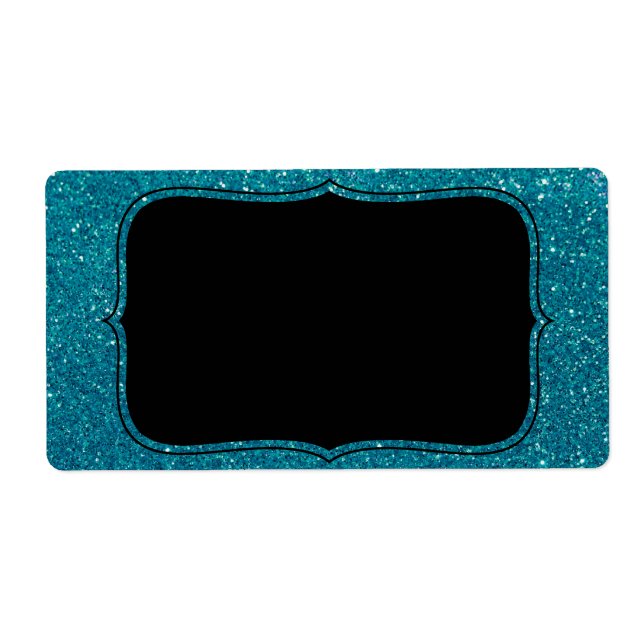 Etiqueta Turquoise Glitter (Frente)