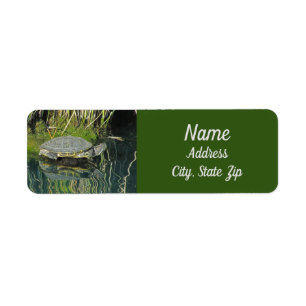 Etiqueta Turtle Lovers Wildlife Water Refletion Address (En