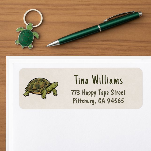 Etiqueta Turtle Return Address Labels (Turtle return address label for nature lovers.)