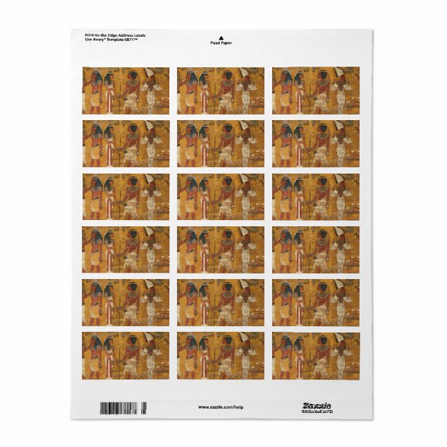 Etiqueta Tutankhamun Tomb, Muro do Norte (Toda a folha)