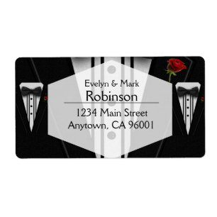 Etiqueta Tuxedo com Arco Tie Monograma