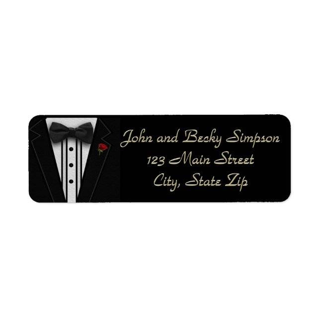 Etiqueta Tuxedo preto com Arco (Frente)