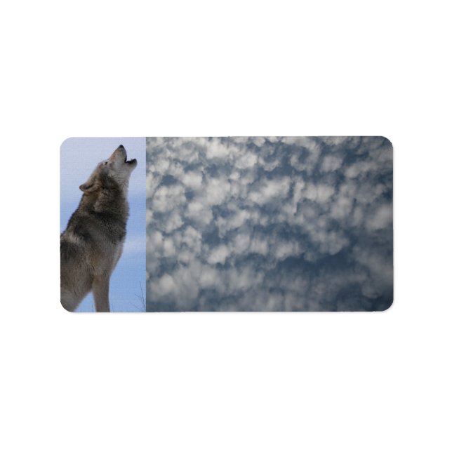Etiqueta Uivo de Lobo & Nuvens (Frente)