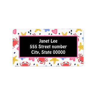 Etiqueta Um belo rótulo de endereço de tipo único