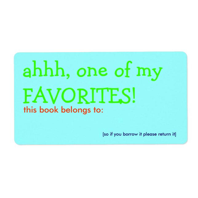 Etiqueta um dos meus favoritos! (Frente)