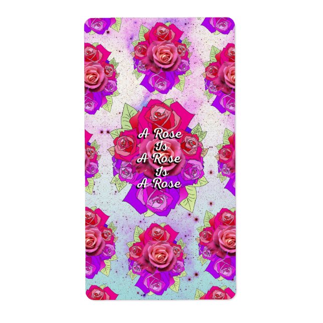 Etiqueta Um Rosa é um Rosa é um Rosa (Frente)
