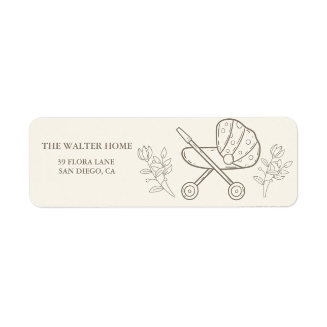 Etiqueta Uma aventura de carrinho | Sexo Chá de fraldas neu (Frente)