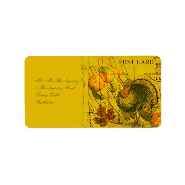 Etiqueta Uma bela Ação de Graças (Frente)