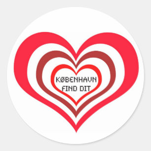 Etiqueta uma do ♥ de Dit do achado de København