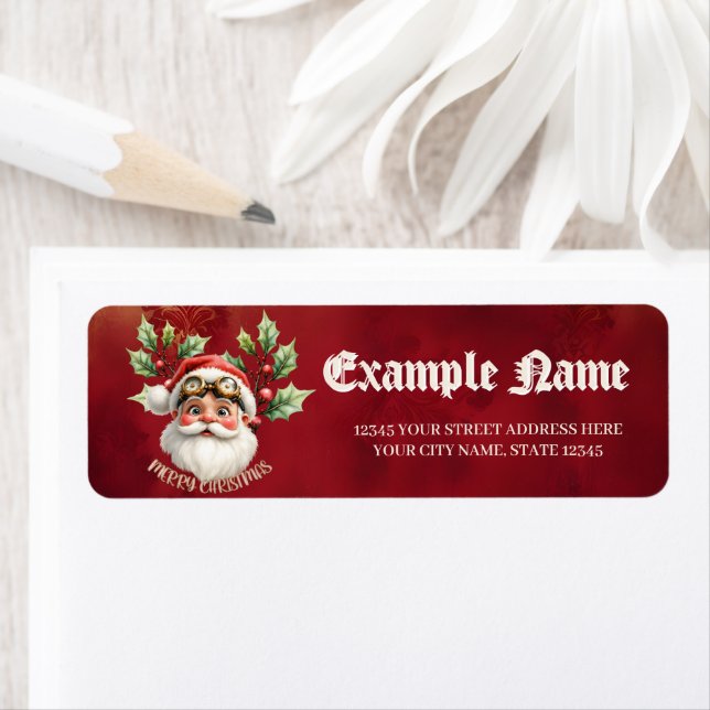 Etiqueta Uma galinha-branca Santa Claus (Insitu)