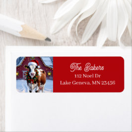 Etiqueta Uma vaca festiva no Natal