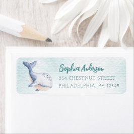 Etiqueta Under The Sea Whale Return Address Labels