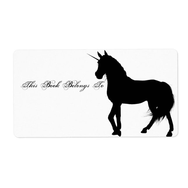 Etiqueta Unicorn Silhouette Bookplate (Frente)