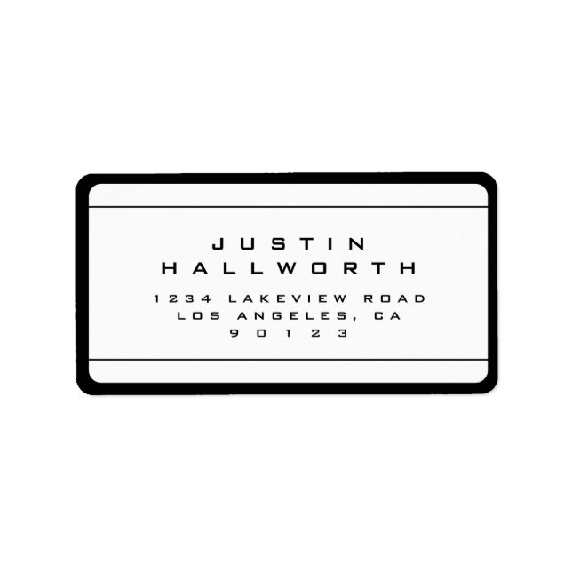 Etiqueta Unique cool looking black & white (Frente)