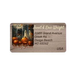 Etiqueta Unique Halloween theme artsy custom address