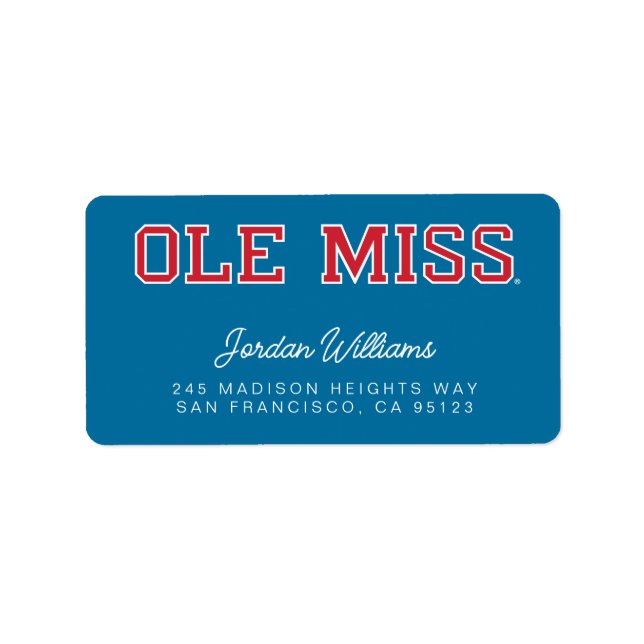 Etiqueta Universidade do Mississippi | Ole Miss Wordmark (Frente)