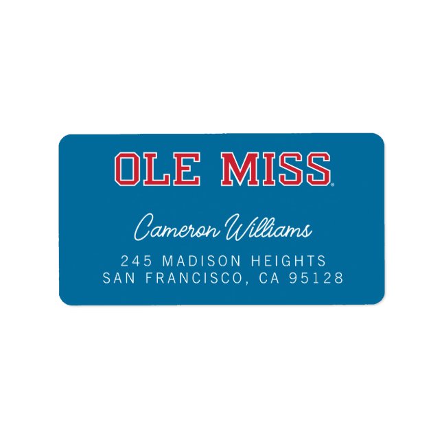 Etiqueta Universidade do Mississippi | Ole Miss Wordmark (Frente)