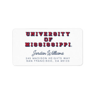 Etiqueta Universidade do Mississippi Tipo de bloco
