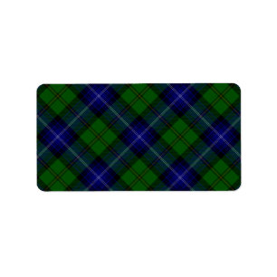 Etiqueta Urquhart tartan Blue xadrez